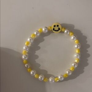 Smiley Face Yellow and White Kids Bracelet